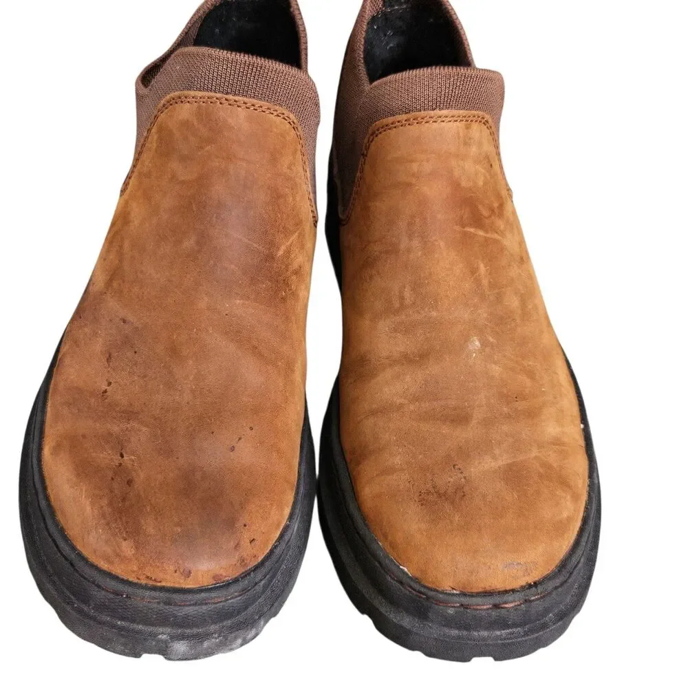 Georgia Boot Romeo Superlyte Mens 11 Brown Slip On Work Shoes Soft Toe Leather